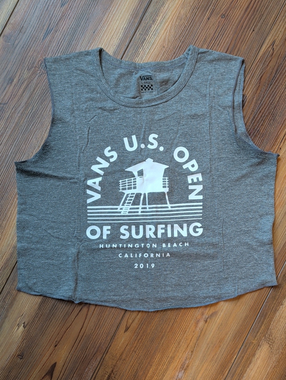 2019 Vans Gray Women's Surf Graphic Crop Tank